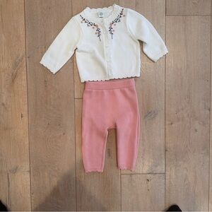 Little Me Cream and Pink Kids Matching Set